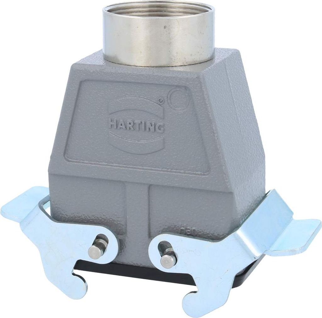HARTING Han 10B Kupplungsgehäuse hoch, 1xPG29 gerader Kabelabgang, mit 2 Querbügeln Verschraubung PG29 Klemmbereich