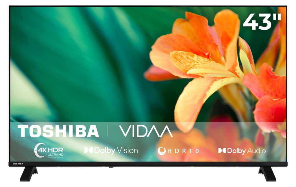 Toshiba 43UV1563DDW 43 Zoll Smart TV VIDAA 4K UHD Fernseher Dolby Vision HDR, Triple-Tuner (2026)