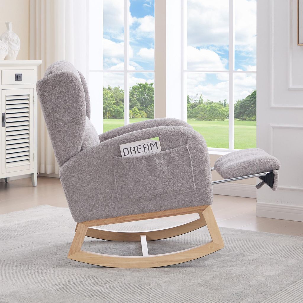 MODFU Schaukelstuhl mit verstellbare Fußstütze,Loungesessel Produktbild 