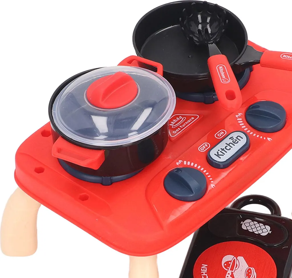 Set da Gioco Cucina Rossa per Neonati e Bambini con Accessori