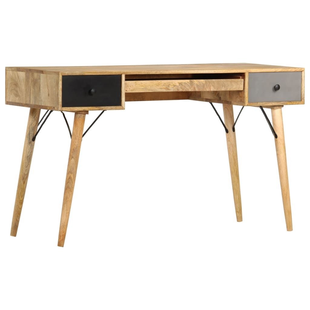 Schreibtisch mit Schubladen 130 x 50 x 80 cm Massivholz Mango