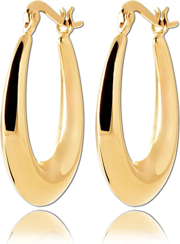 Créoles dorées or 750 Balia 1,3cm, boucles d'oreilles anneaux femme