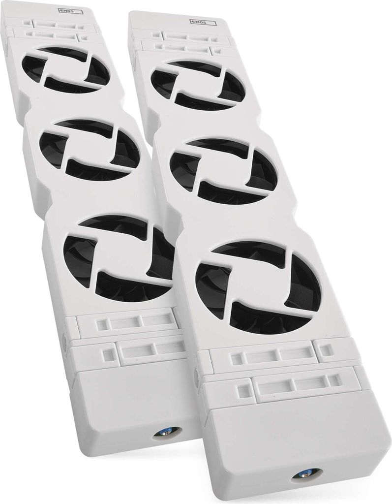 EMOS Heizung-Ventilator zum Sparen von Heizkosten, Starterset DUO, 2 Stück Heizgebläse inkl. Temperatursensor mit Regler, Ladegerät, Zubehör