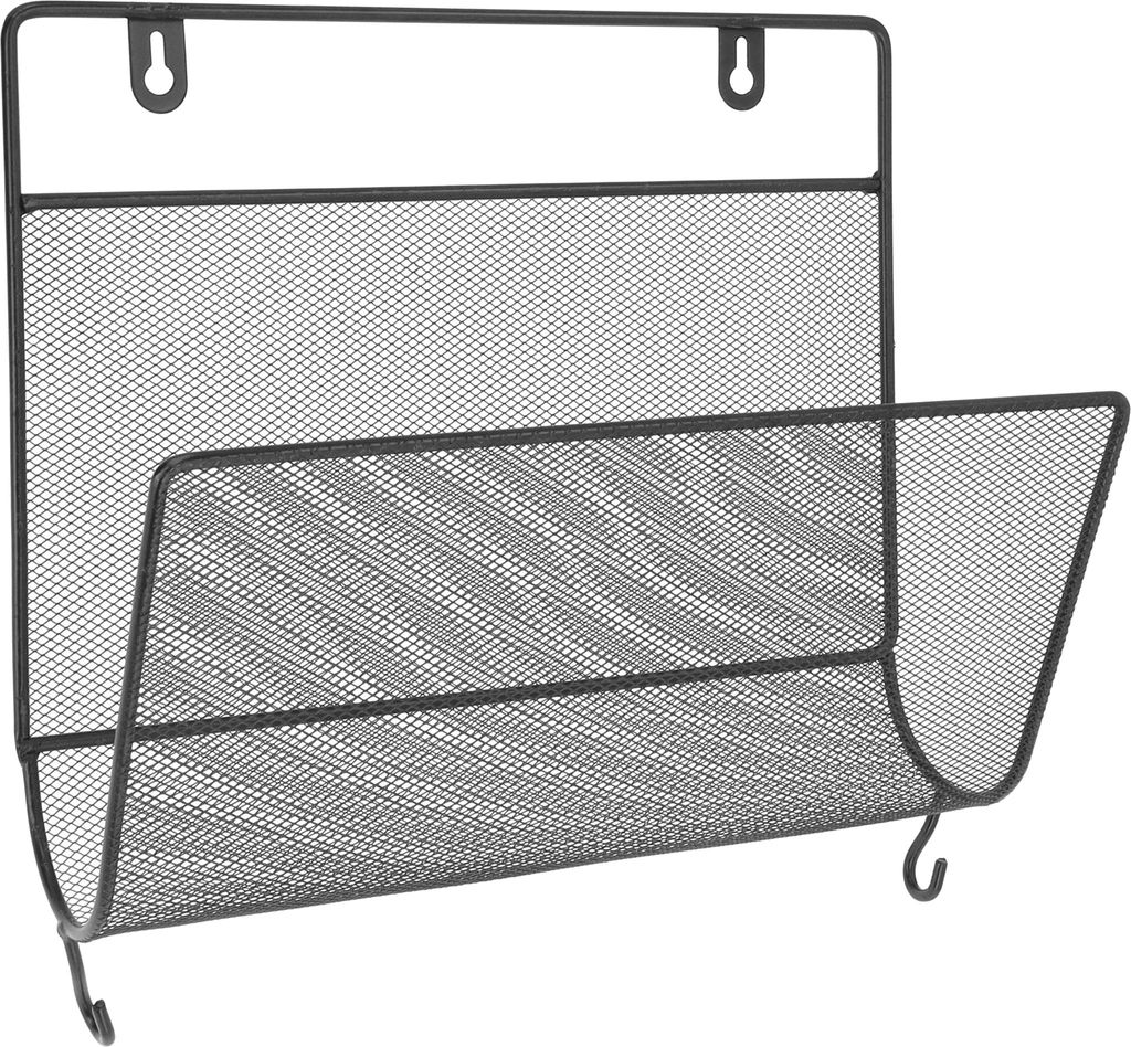 QUVIO Magazine Wandhalterung Organizer - Magazine Rack oder Post Storage für die Wand - Schwarz