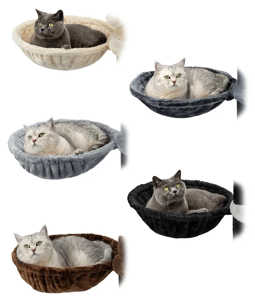Espace de repos pour arbre à chat nid douillet beige 40cm stable et doux