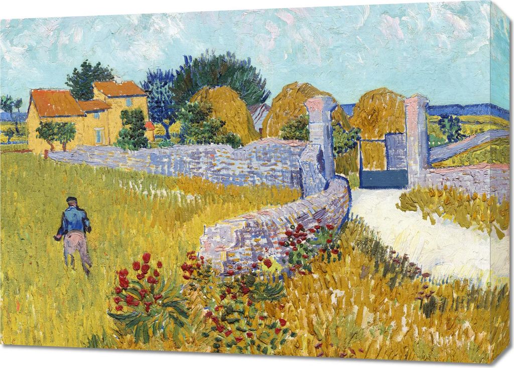 Bild 70x50cm Bauernhaus in der Provence, Van Gogh Vintage