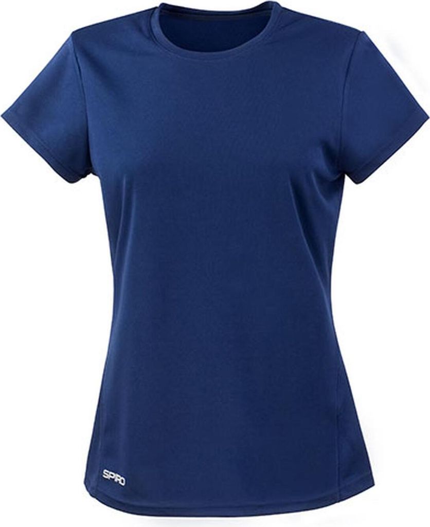 SPIRO S253F | Damen Quick Dry Sport T-Shirt +Sehr leicht - Farbe: Navy - Größe: S (36)