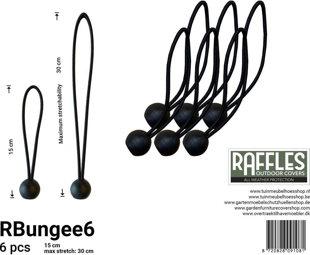 Raffles Covers Bungee-Kugelschnur 15 / 30 cm | Atmungsaktiv Produktbild 