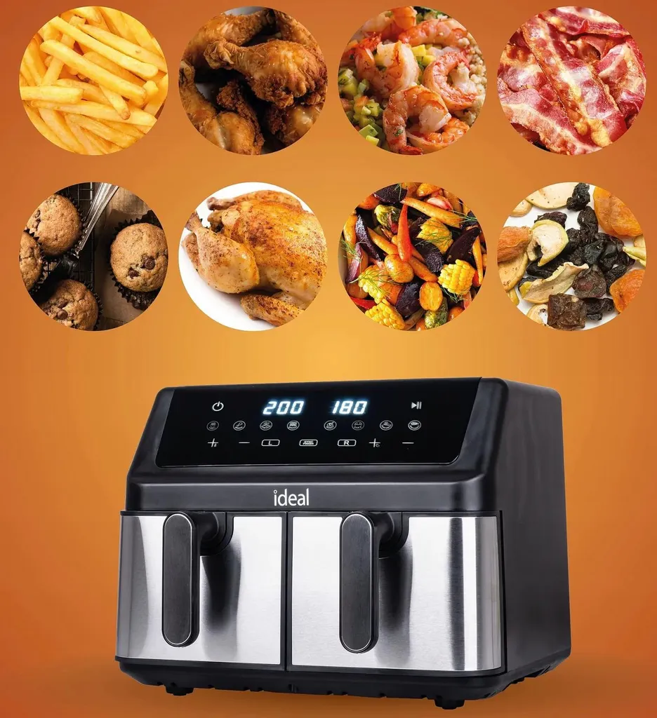 Friteuse airfryer 9L Eldom IDEAL pour cuire deux plats simultanément - 4