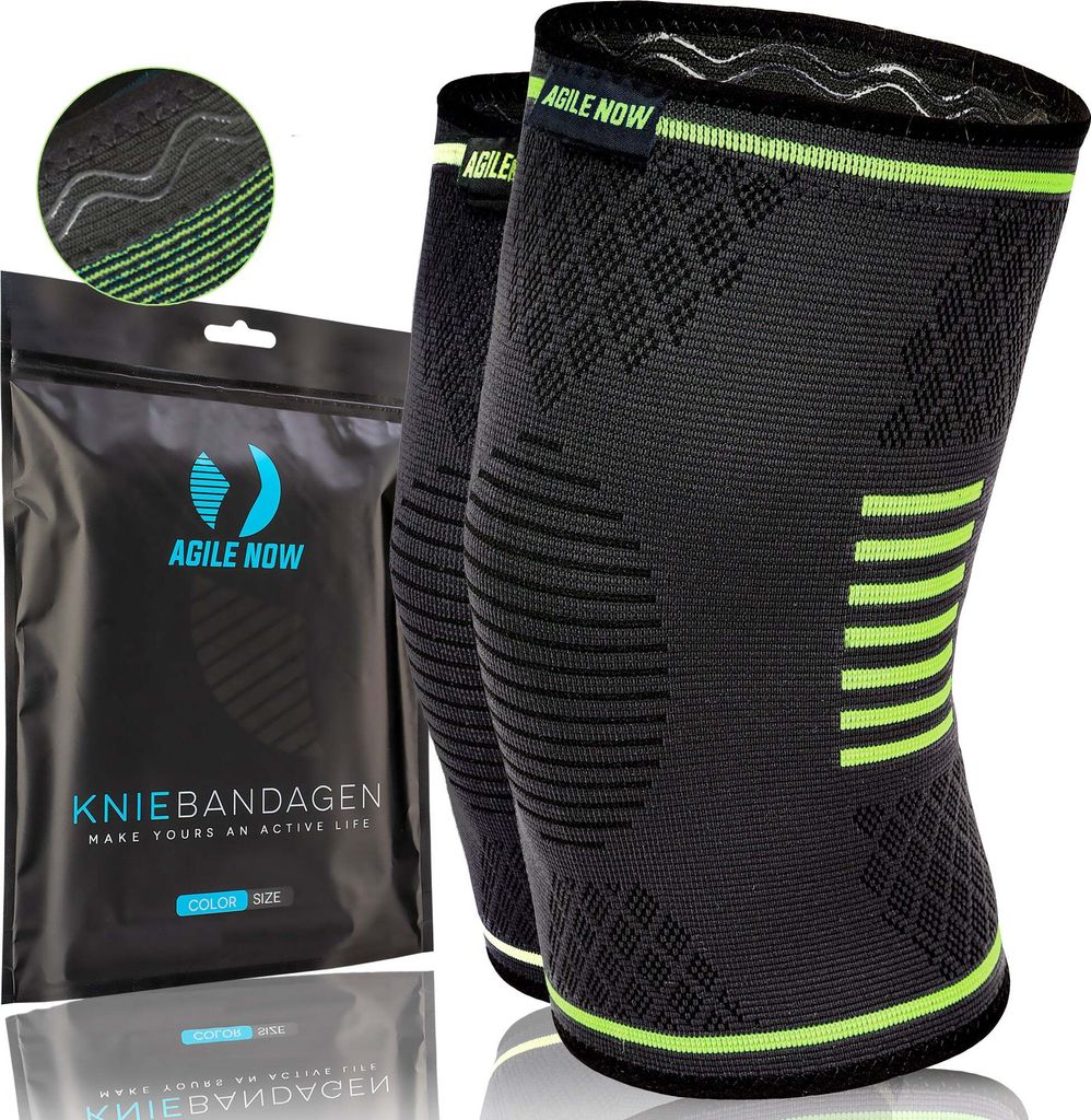 Agile Now Kniebandage AGILE NOW Kniebandage Green [2er Set Produktbild 