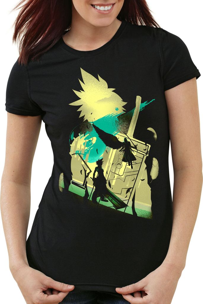 style3 VII Fantasy Battle Damen T-Shirt avalanche sephiroth final japan ff7, Größe:XL
