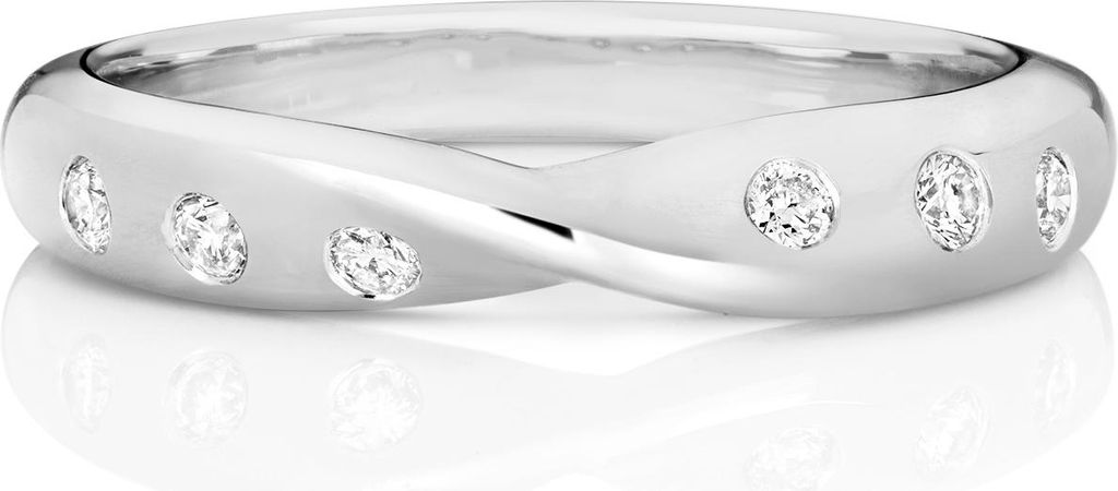 Platin 950 3,7mm Slight Court Form Damen - Diamant Trauring/Ehering/Hochzeitsring Brillant-Schliff 0.13 Karat G - SI1, 55 (17.5); TRS36851PT950RSO