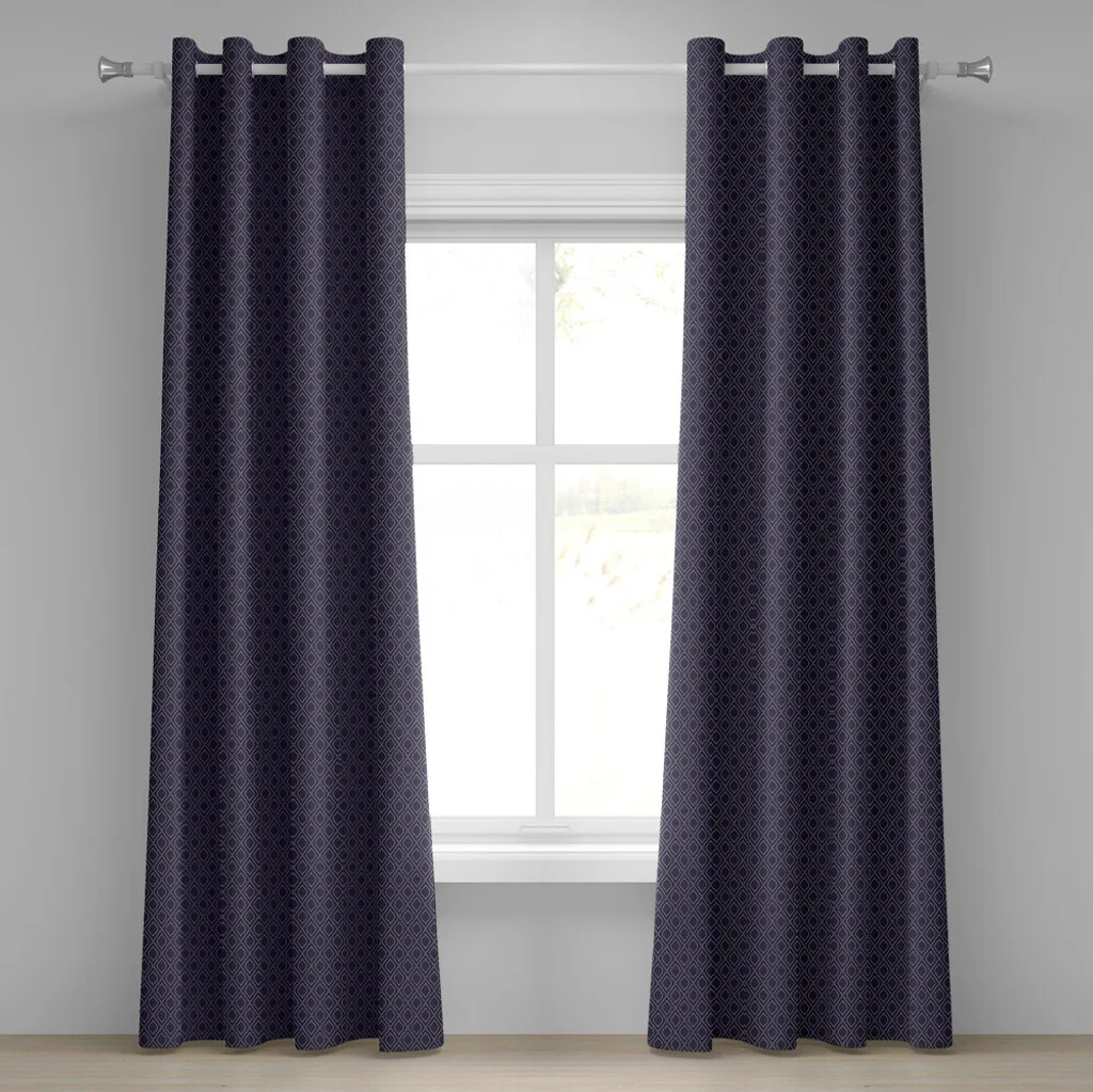 Tende Decorative 280x245 Blu Scuro | ABAKUHAUS Design Geometrico