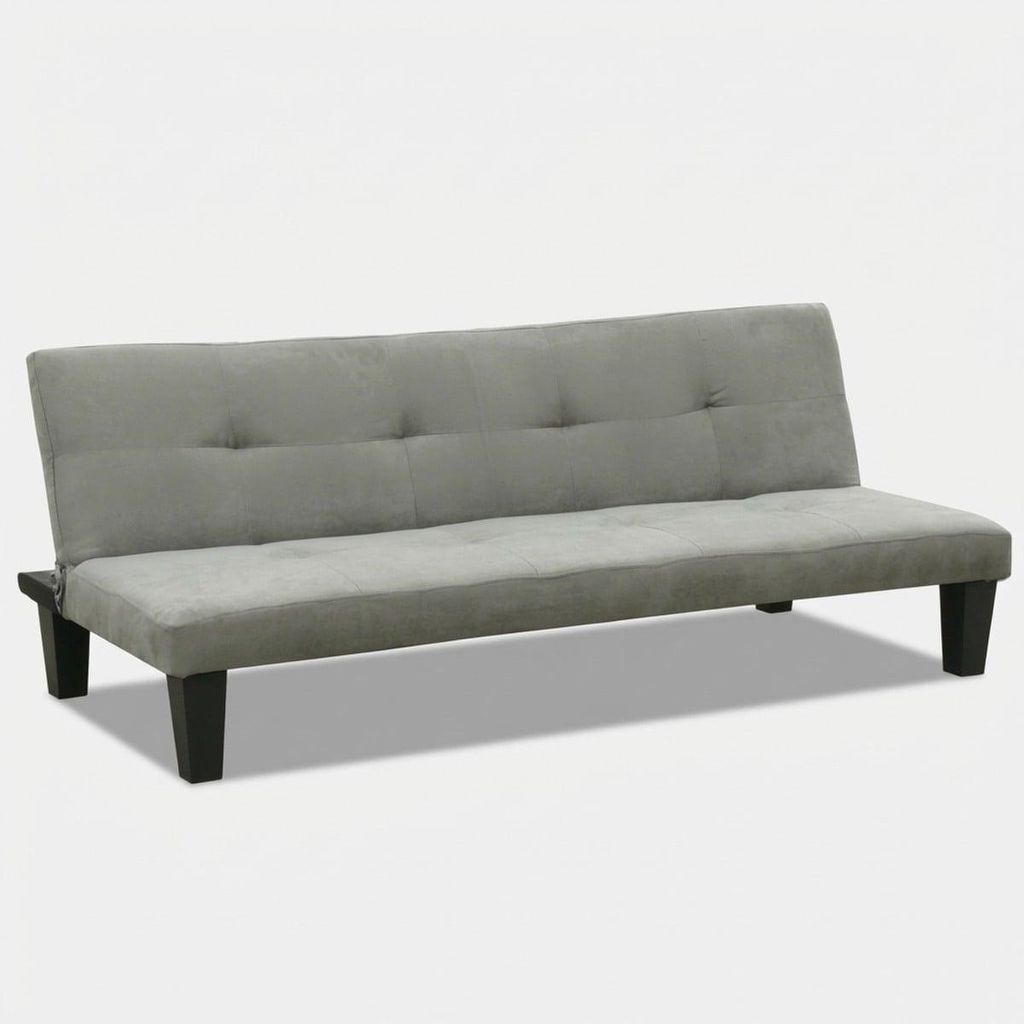 2- Sitzer Mikrofasersofa Klappsofa Schlafsofa mit Onyx-Füßen für Wohn- und Gästezimmer - Grau