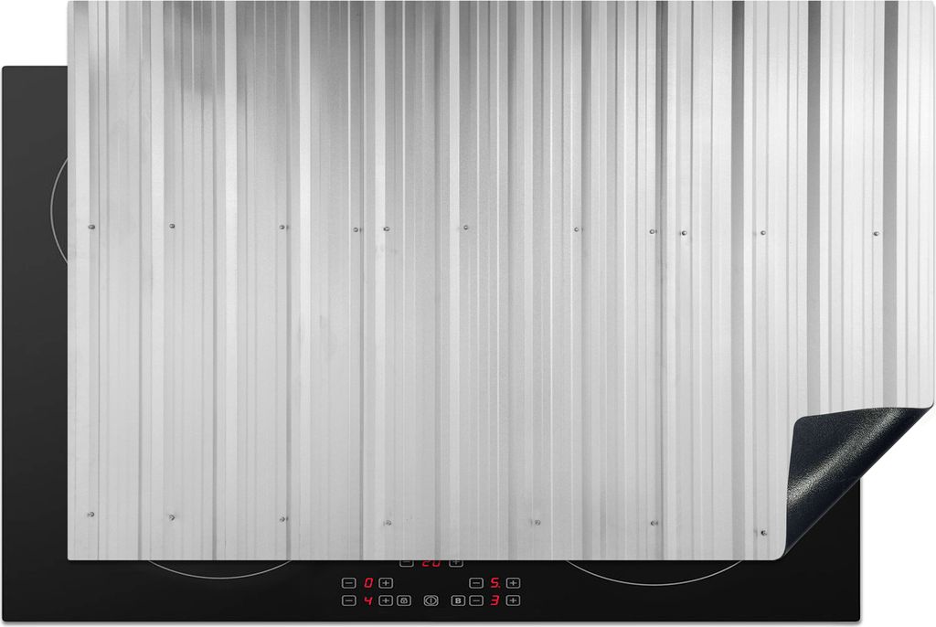 KitchenYeah Herdabdeckplatte Wellbleche - Metall - grau , 80x52cm, Küche Deko, Glaskeramikkochfeld Herdabdeckung, Abdeckplatte fùr Kochfeld