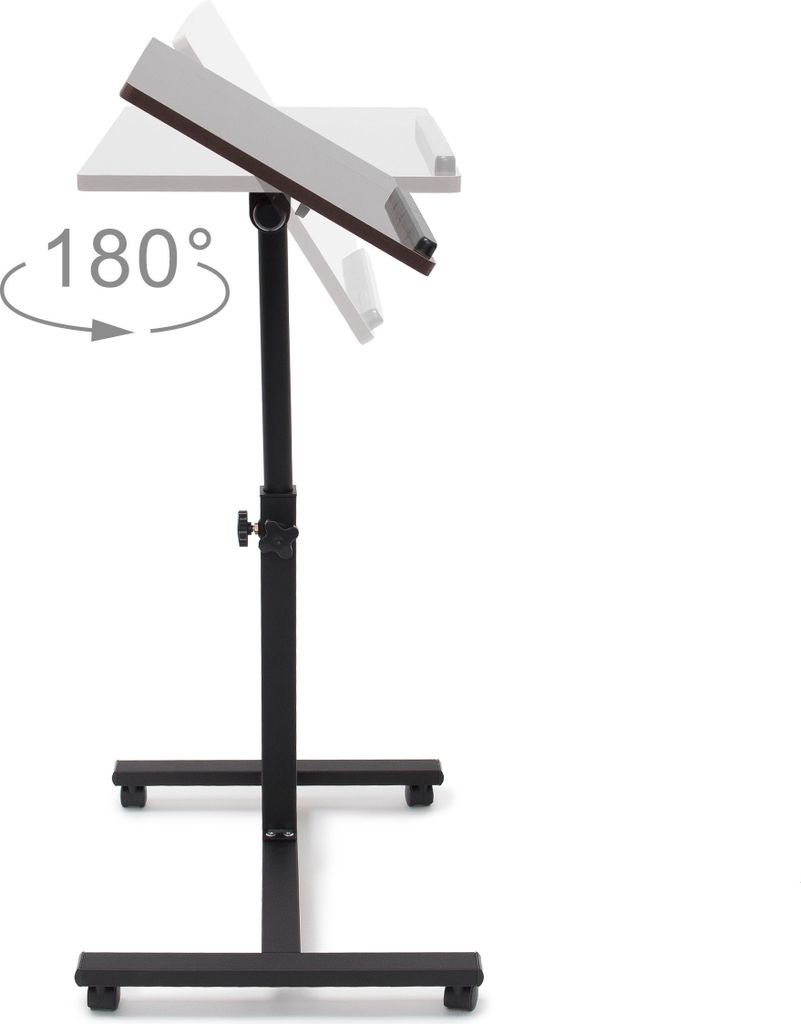 relaxdays PC-Tisch höhenverstellbar dunkelbraun 60,0 x 40,5 Produktbild 4