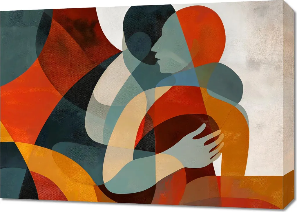 Image Étreinte 70x50 cm - Habillage Mur Vide Design Contemporain
