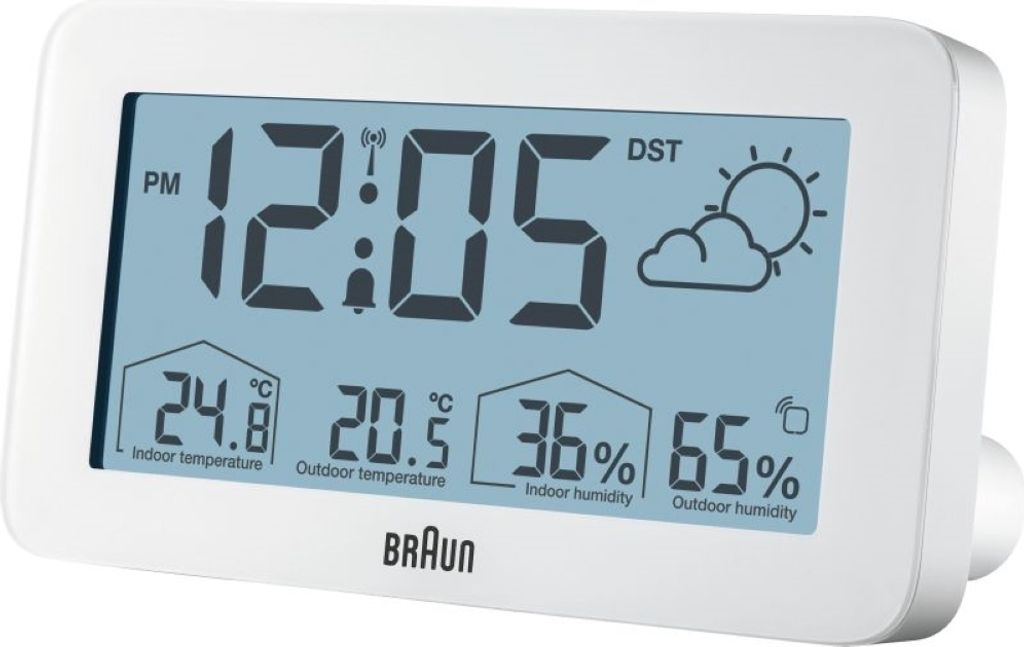 Braun Uhren Wetterstation, Außentemperaturanzeige, Innentemperaturanzeige, Hygrometer (Luftfeuchteme (67605)