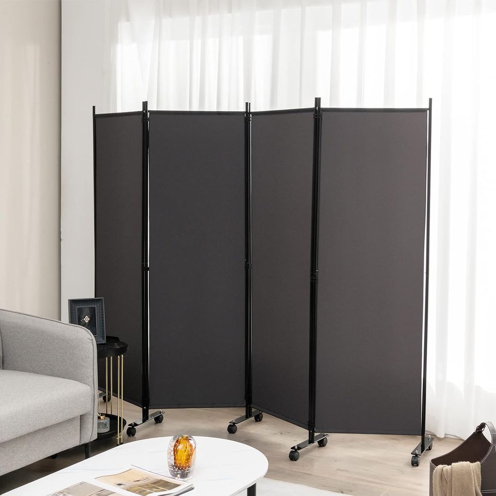 Jievmrs Falttür / Raumteiler - Herunterziehbare Akkordeontür Ohne Bohren, Grau, (ca. 56x99 Cm)