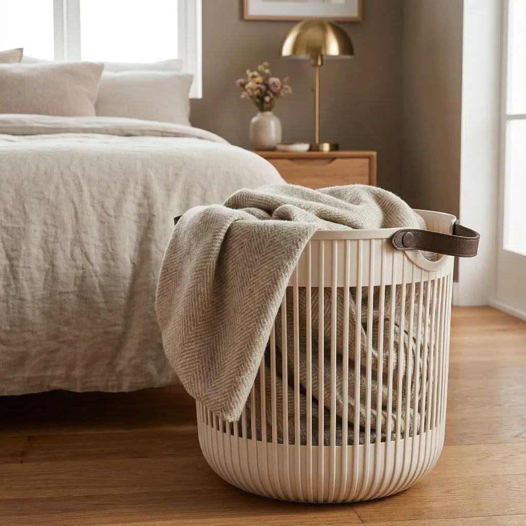 Panier à linge en plastique KADAX 40x32cm, bac de rangement universel