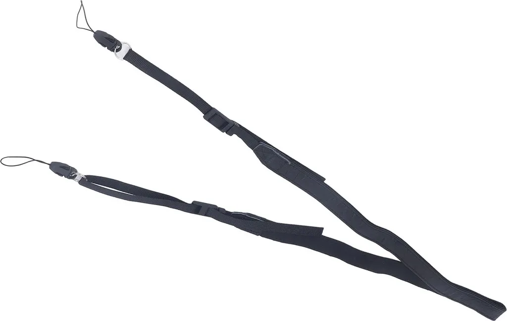 Cinturino della fotocamera semplice stile retrò lunghezza regolabile in pelle collo universale tracolla nero nero