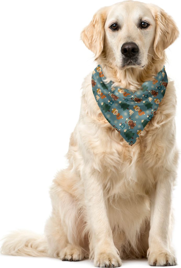 ABAKUHAUS holzig Haustier Bandana, Gemütliche Weihnachtsferienzeit, 55x55 cm, Mehrfarbig