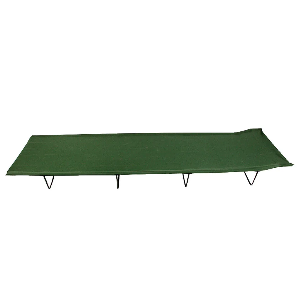 Chaise longue de camping avec toit protecteur et structure métal olive