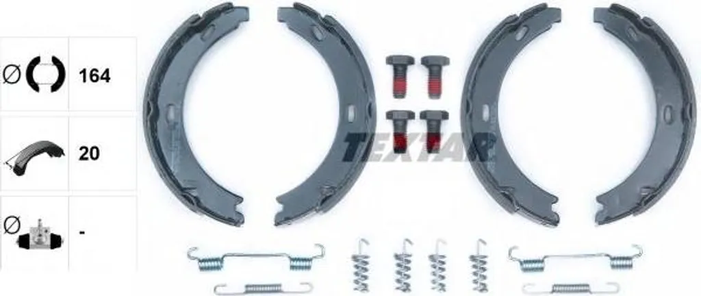 TEXTAR 91032800 Ganasce Freno a Mano Mercedes OE 1244200220 - Kit 4 Pezzi