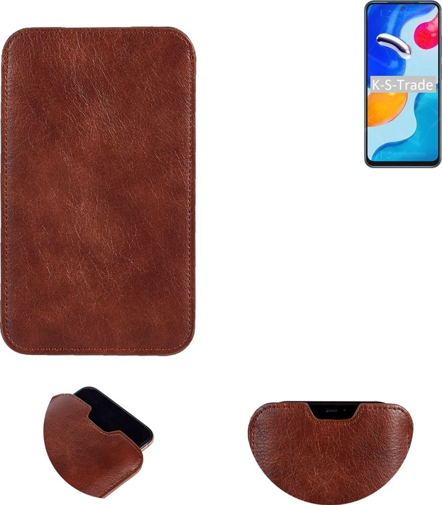 K-S-Trade Schutzhülle Handyhülle kompatibel mit Xiaomi Redmi Note 11S Global Handytasche Kunstleder Sleeve in braun
