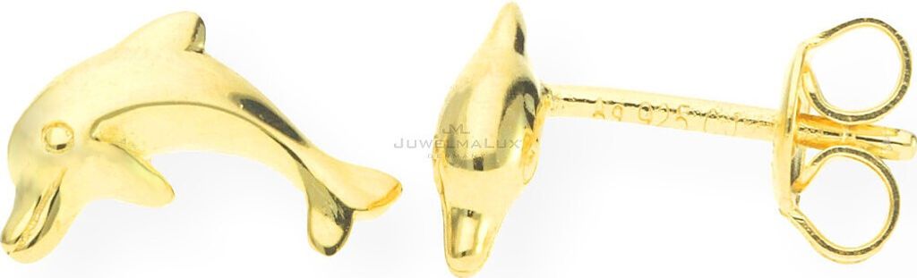 JuwelmaLux Ohrstecker für Kinder Delfin 925 Sterling Silber Gold plattiert JL10-06-0933