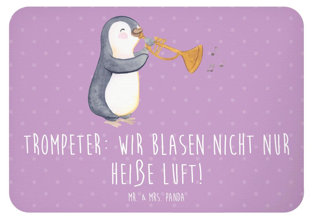Mr. & Mrs. Panda Kühlschrankmagnet Trompete Kunst - Lavendeltraum - Geschenk, Blechbläser, Atemtechnik, Musiker, Instrument, zettelhalter, whiteb...