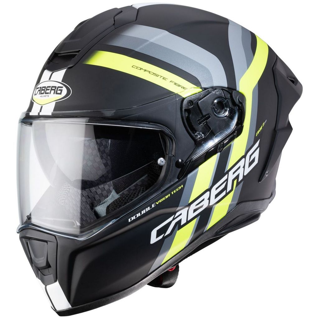 CABERG DRIFT EVO VERTICAL Integralhelm XL in grau/gelb/schwarz