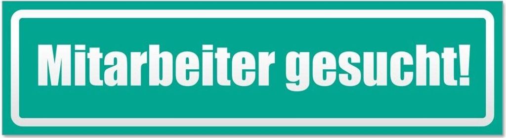 Kiwistar - Autoaufkleber - Türkis - 60 x 16 cm - Mitarbeiter gesucht invertiert - Hinweis Aufkleber Sticker für Auto, Kfz, Fahrrad, PKW, LKW