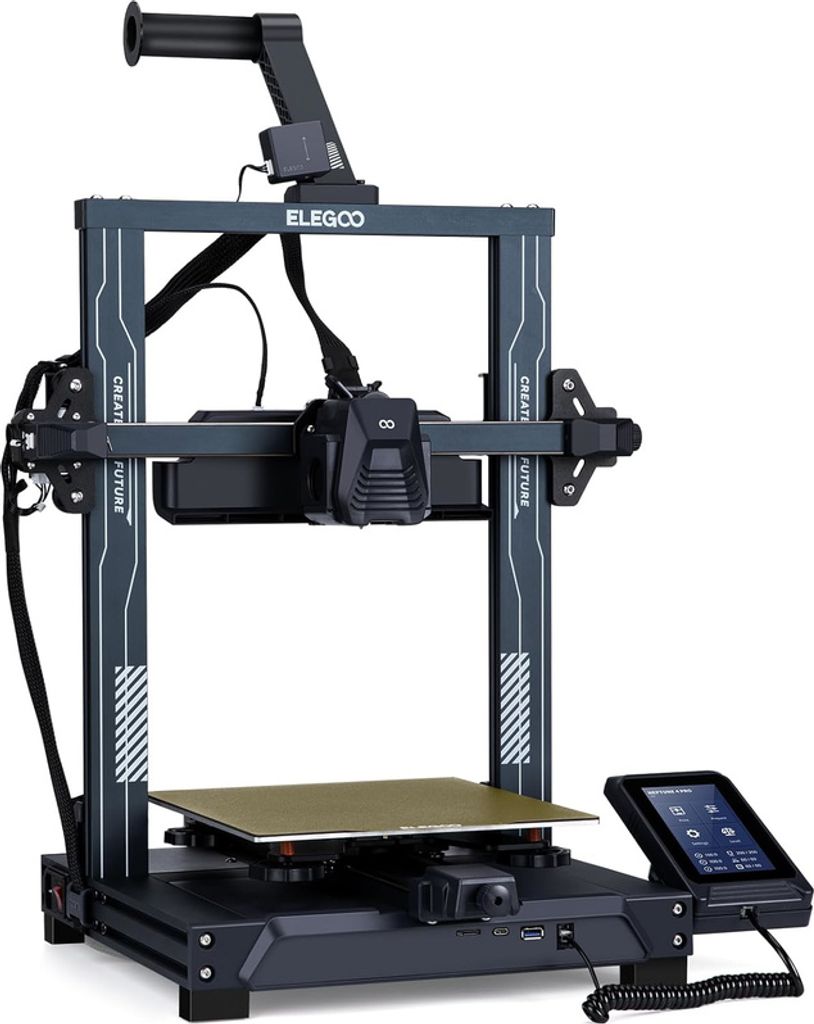 A 3D printer is shown against a white background.