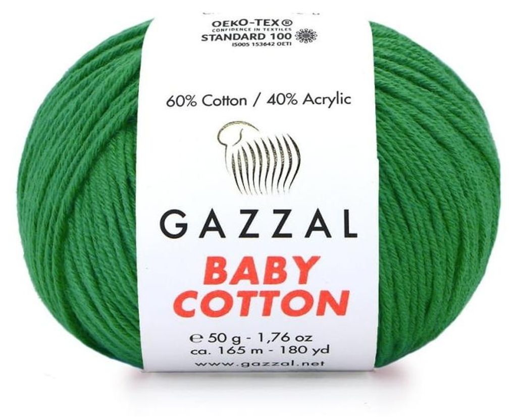 Wolle Gazzal Baby Baumwolle 3456 - trawa - Stricken & Produktbild 