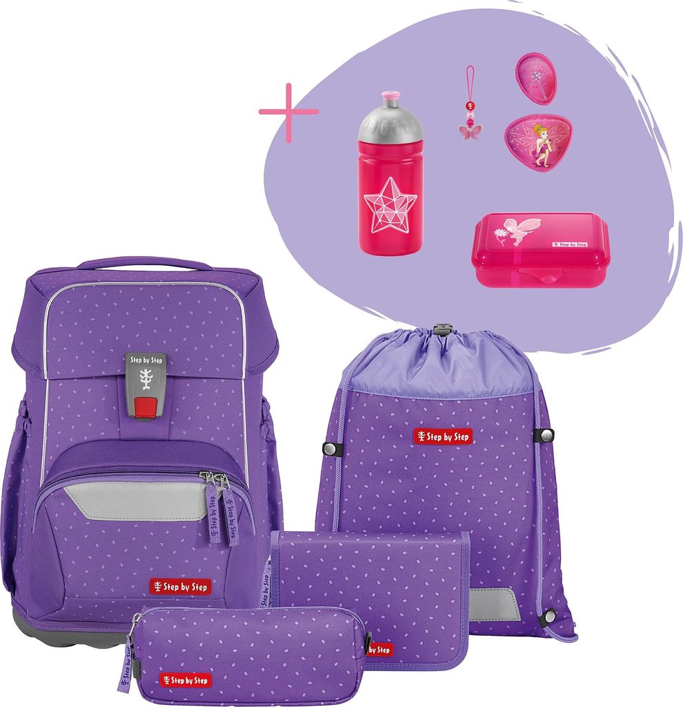 Step by Step Schulranzen-Set BASIS „Purple Konfetti“, Produktbild 