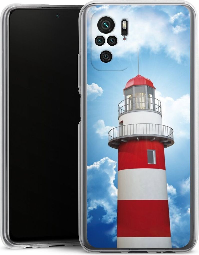 DeinDesign Handyhülle für Xiaomi Redmi Note 10S Silikon Hülle Case Smartphone Schutzhülle Himmel Leuchtturm Wolke