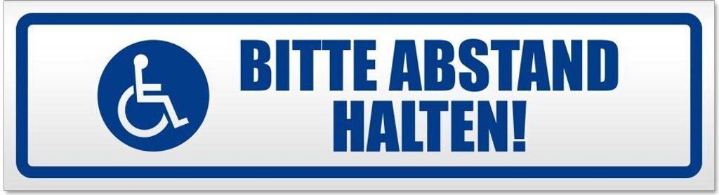 Bitte Abstand halten! Motiv 2 Magnetschild Schild magnetisch - 20cm Verkehrsblau - Magnetfolie für Auto PKW Kfz