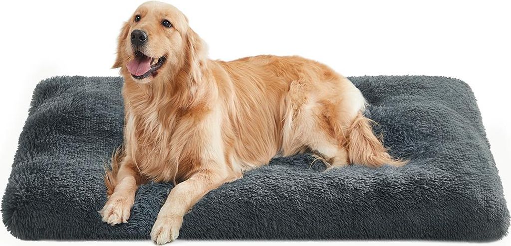 Flauschiges Hundebett 122 x 74 cm dunkelgrau