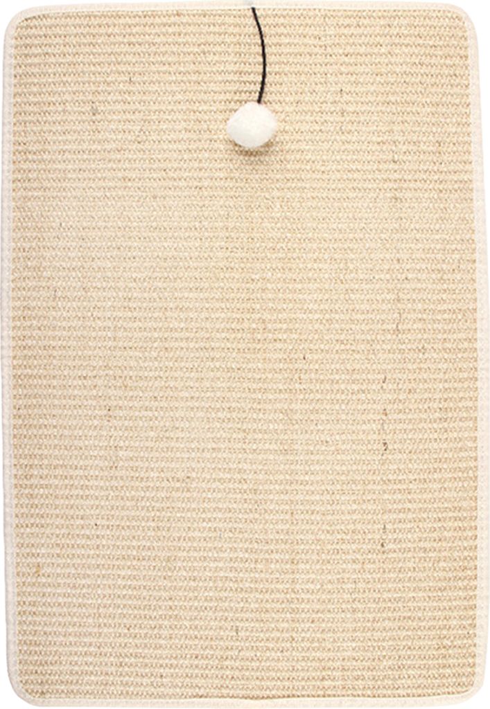 Kratzmatte für Katzen, natürliche Sisal-Kratzmatte mit Plüschball, Möbelschutz, rutschfeste Wände und Böden, Kratzmatte für Katzen