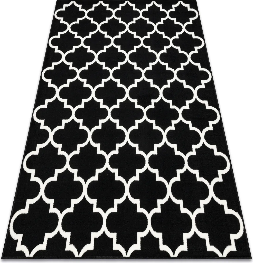 Tapis Noir 300x400 cm Anti-Usure Morad TRELIS : Élégance et Durabilité