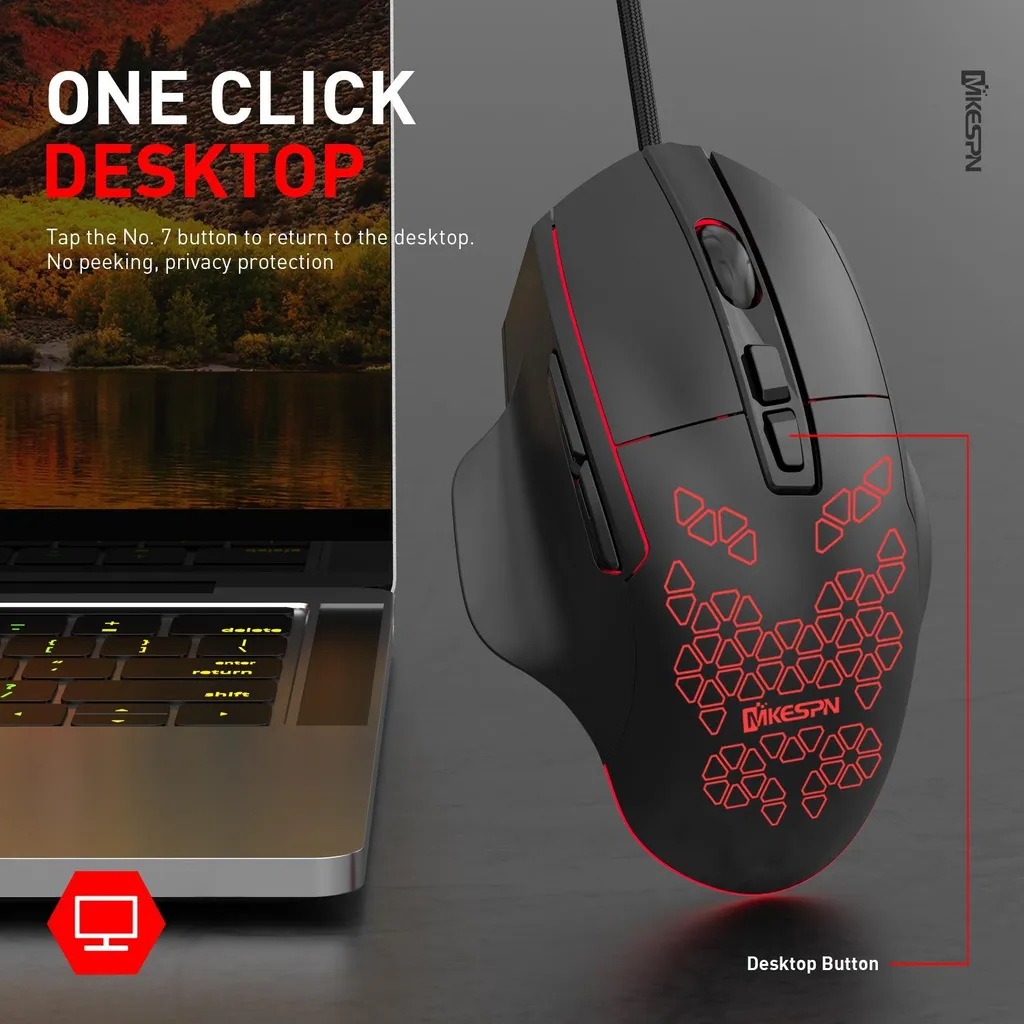 Mouse PC Gaming RGB INF: Precisione 7 Tasti e Design Ergonomico - 10