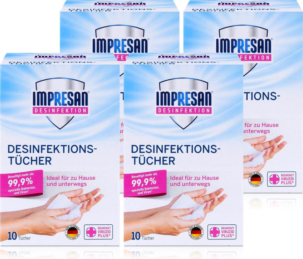 Impresan Desinfektions-Tücher 10 stk. - Ideal für unterwegs Produktbild 