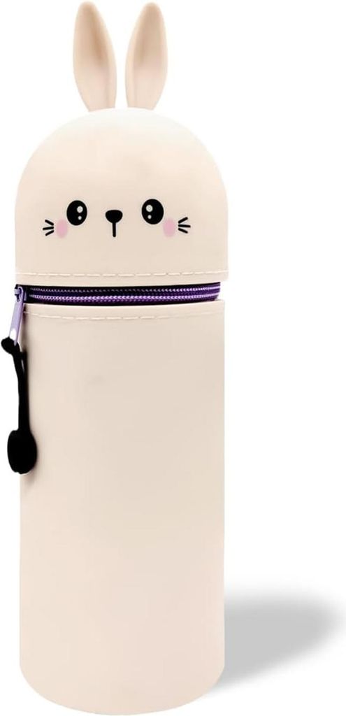 MODFU Stifthalter Niedliches Silikon-Stiftemäppchen mit Cartoon-Motiv – Tragbarer und beliebter Stiftehalter für Kinder, Kaninchen