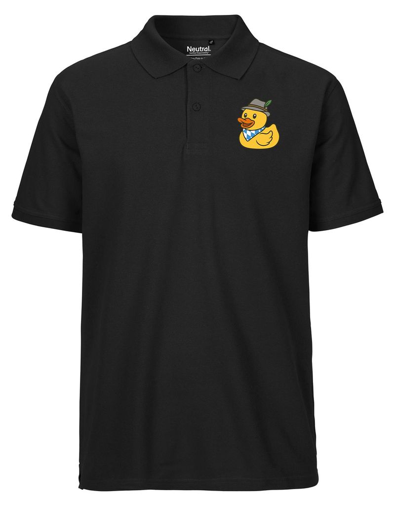 Huuraa Herren Polo Shirt Quietscheente Bayern Gummiente M Black Bio Baumwolle Fairtrade Poloshirt Geschenkidee