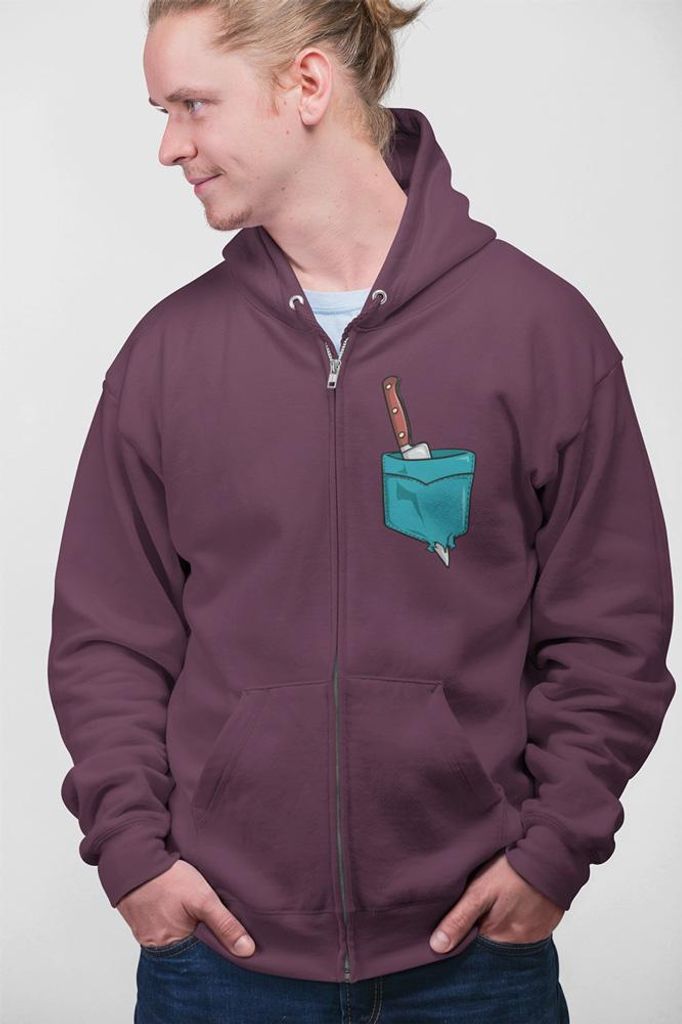 D&B Uni Hoodie ZIPPO00018 Knife Braun-Größe M
