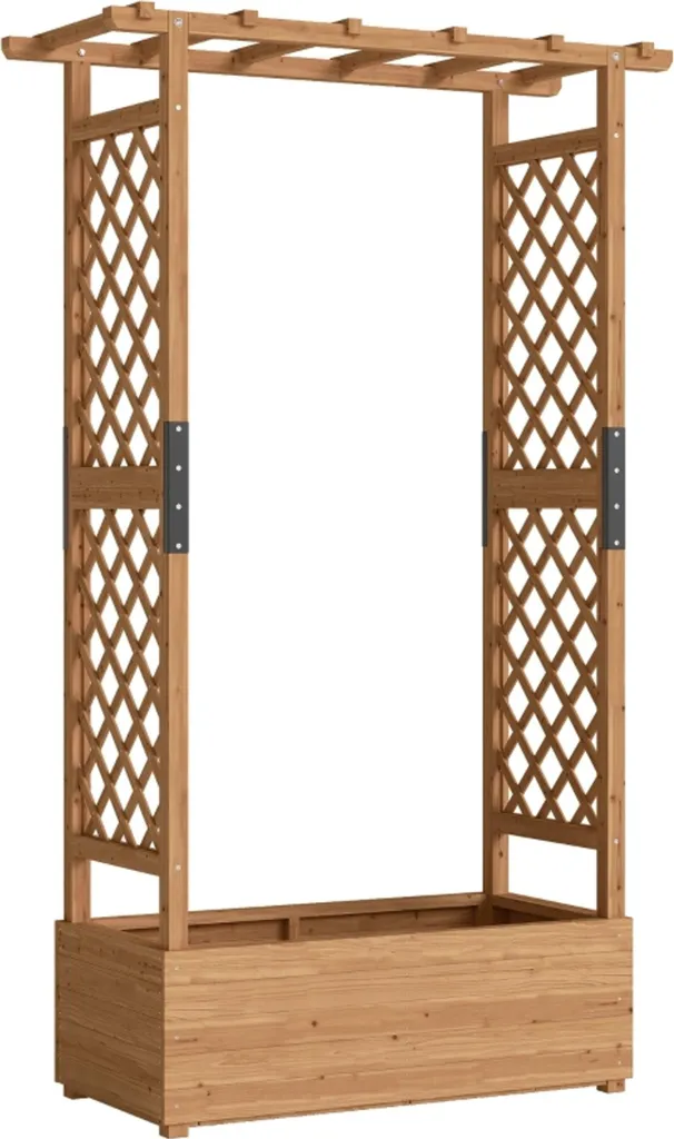 Carré potager vertical avec toit et support de culture en bois 181cm