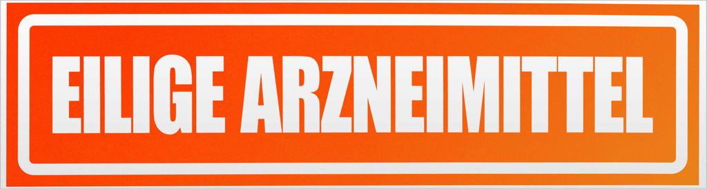 Kiwistar Eilige Arzneimittel invertiert Magnetschild Schild magnetisch - 30cm Neonorange - Magnetfolie für Auto PKW Kfz