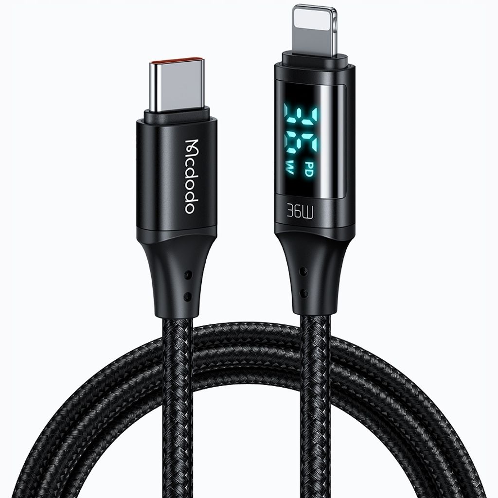 Mcdodo Digital Pro Usb-C, Lightning, 20W 1.2M Schwarzes Telefonkabel
