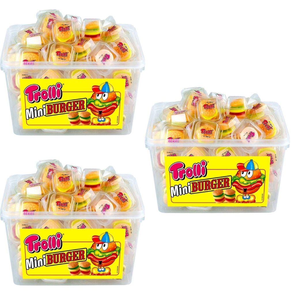 Party Burger Mini-Gummibärchen 3x600 g – Trolli Produktbild 